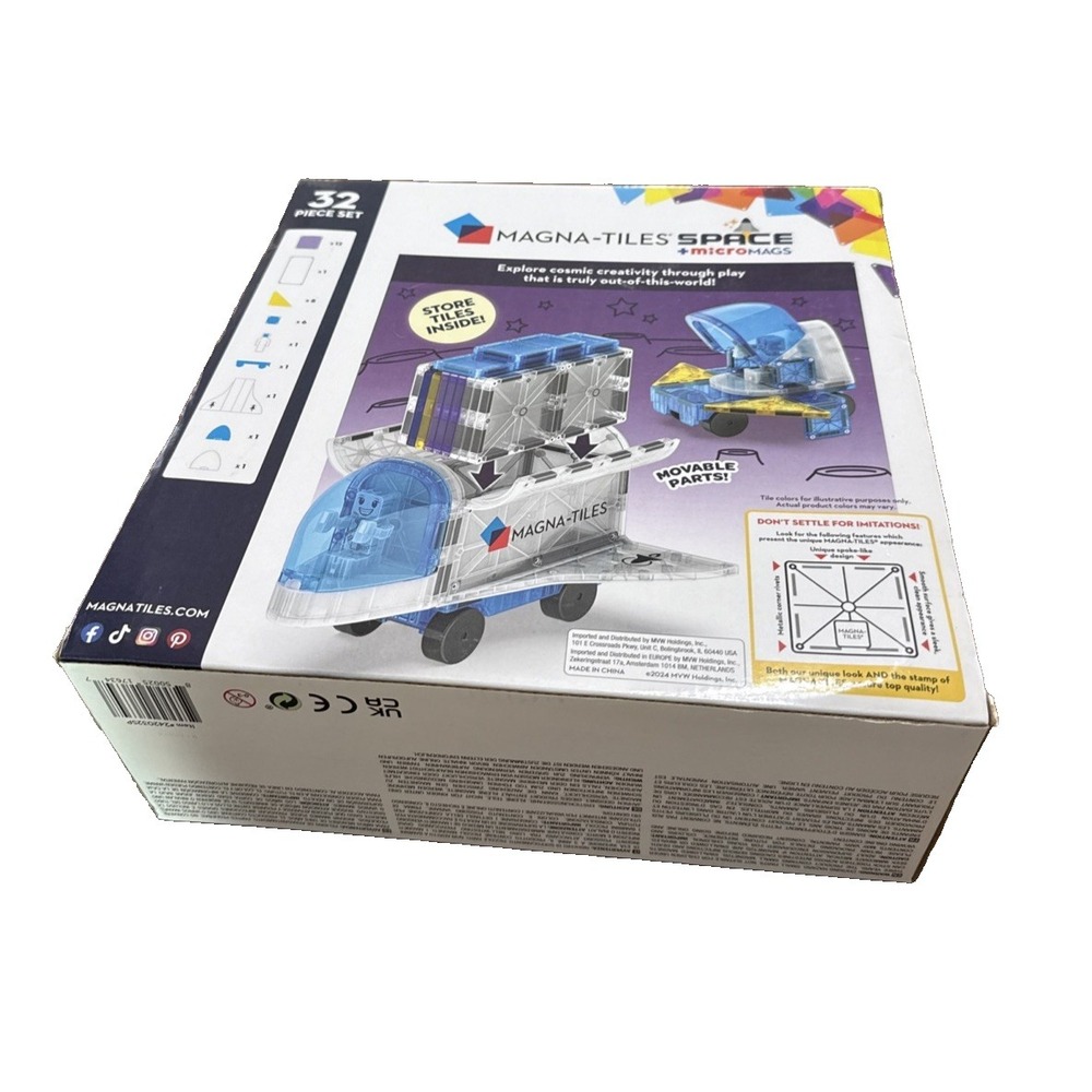 MAGNA-TILES Space: Magnetic Building Sets for Kids, Educational Toy Shuttle NEW